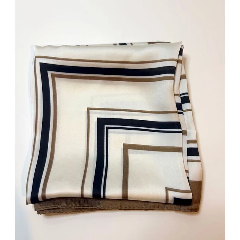 Foulard satiné à blocs de couleurs 