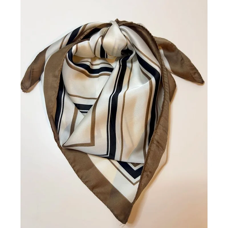 Foulard satiné à blocs de couleurs 