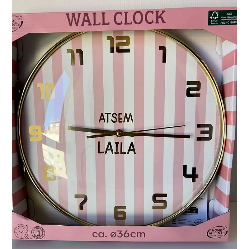 Horloge personnalisée ( uniquement prénom + fonction)